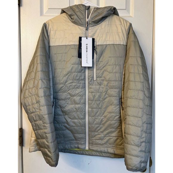 Hexa Custom Jackets & Blazers - NWT Hexa Custom The Down Watetrproof Gray /Yellow Women’s Hooded Jacket XL